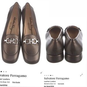 Salvatore Ferragamo Dark Brown Leather Loafers